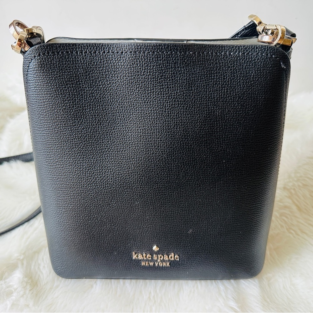 Kate Spade Black Leather Crossbody with Gold Hardware